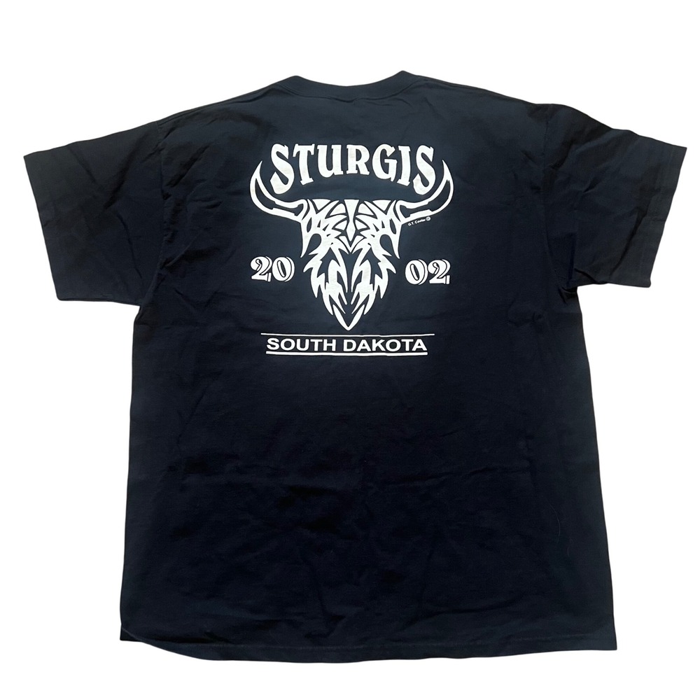 VTG 2002 Sturgis South Dakota Eagle USA Flag T-Shirt Adult XL Black - Picture 1 of 7